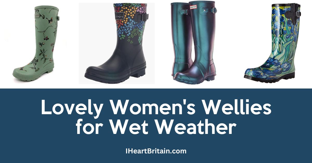 images of four pairs of pretty women's wellington boots