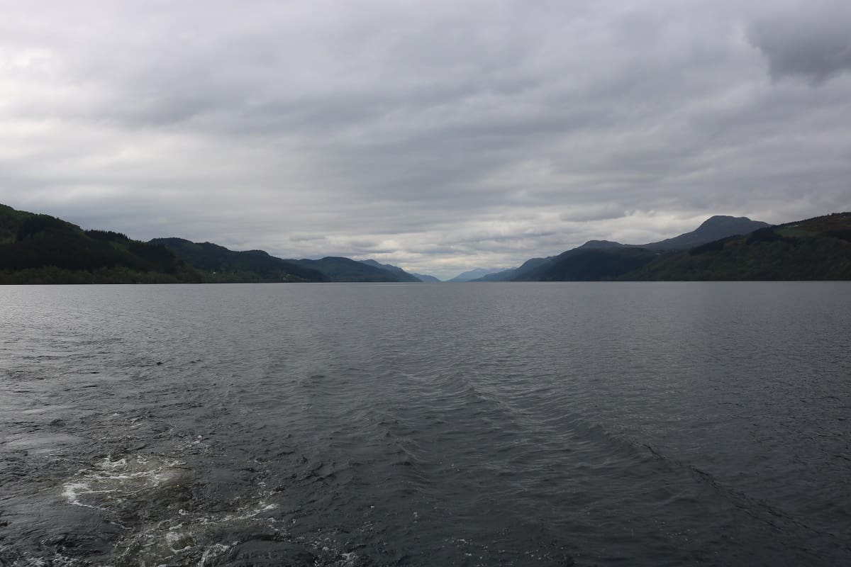 image of loch ness from the water in scotland