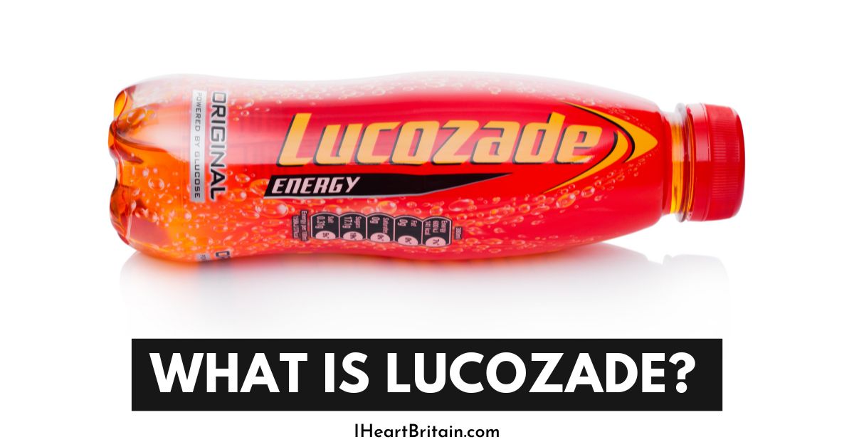 bottle of lucozade british beverage